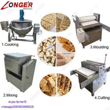 Full Stainless Steel Industrial Praline Nougat Peanut Brittle Candy Cutting Making Granola Cereal Protein Bar Machine